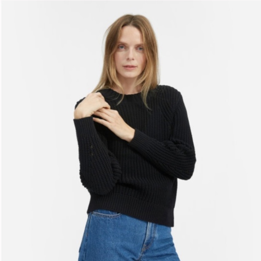 Everlane texture cotton screw sweater - Black